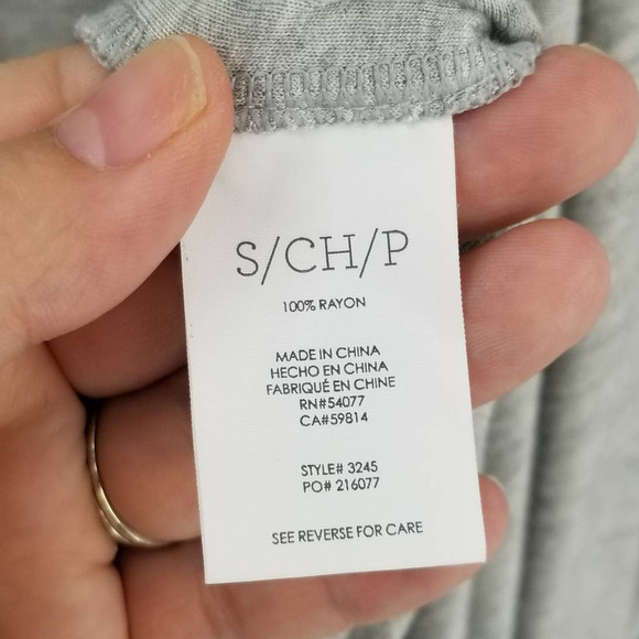 Cabi Taylor Surplice V-Neck Twist Front Draped Long Sleeve Tee Top Sz Small Gray - Picture 5 of 7